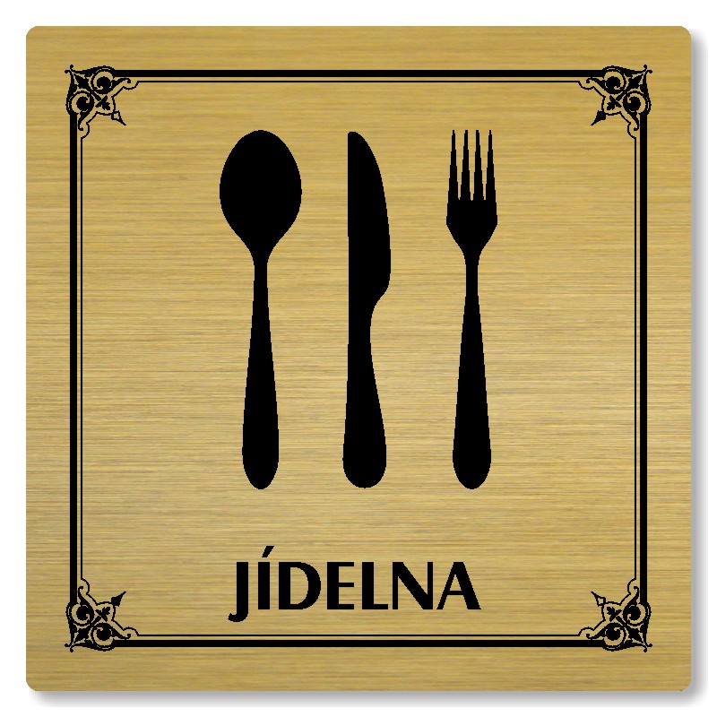 Jídelna, 80x80mm, zlatá, Nebraska